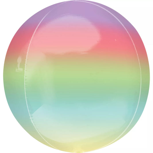 Ombre Rainbow Round Orbz XL 15" / 38cm Balloon