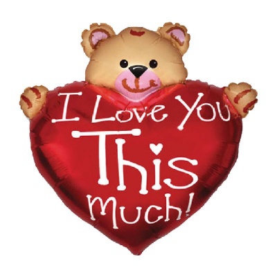 Bear Love You This Much 38'' Super Shape Foil Balloon